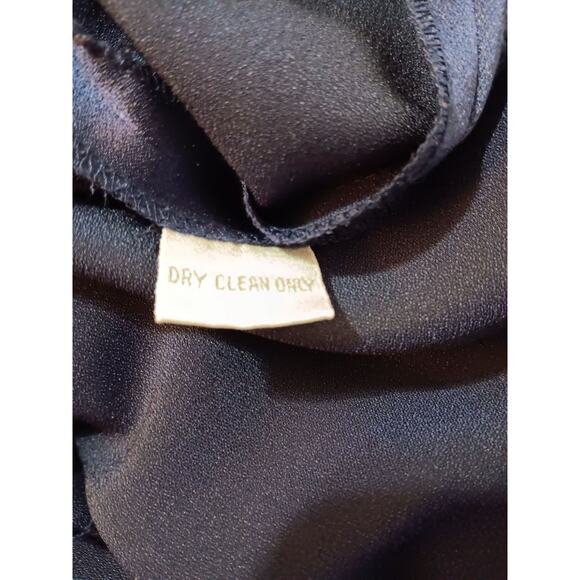 VINTAGE LIZ CLAIBORNE Satin Dress 8 Midnight Blue Tags/NOS Dressy Power Event - Picture 9 of 12